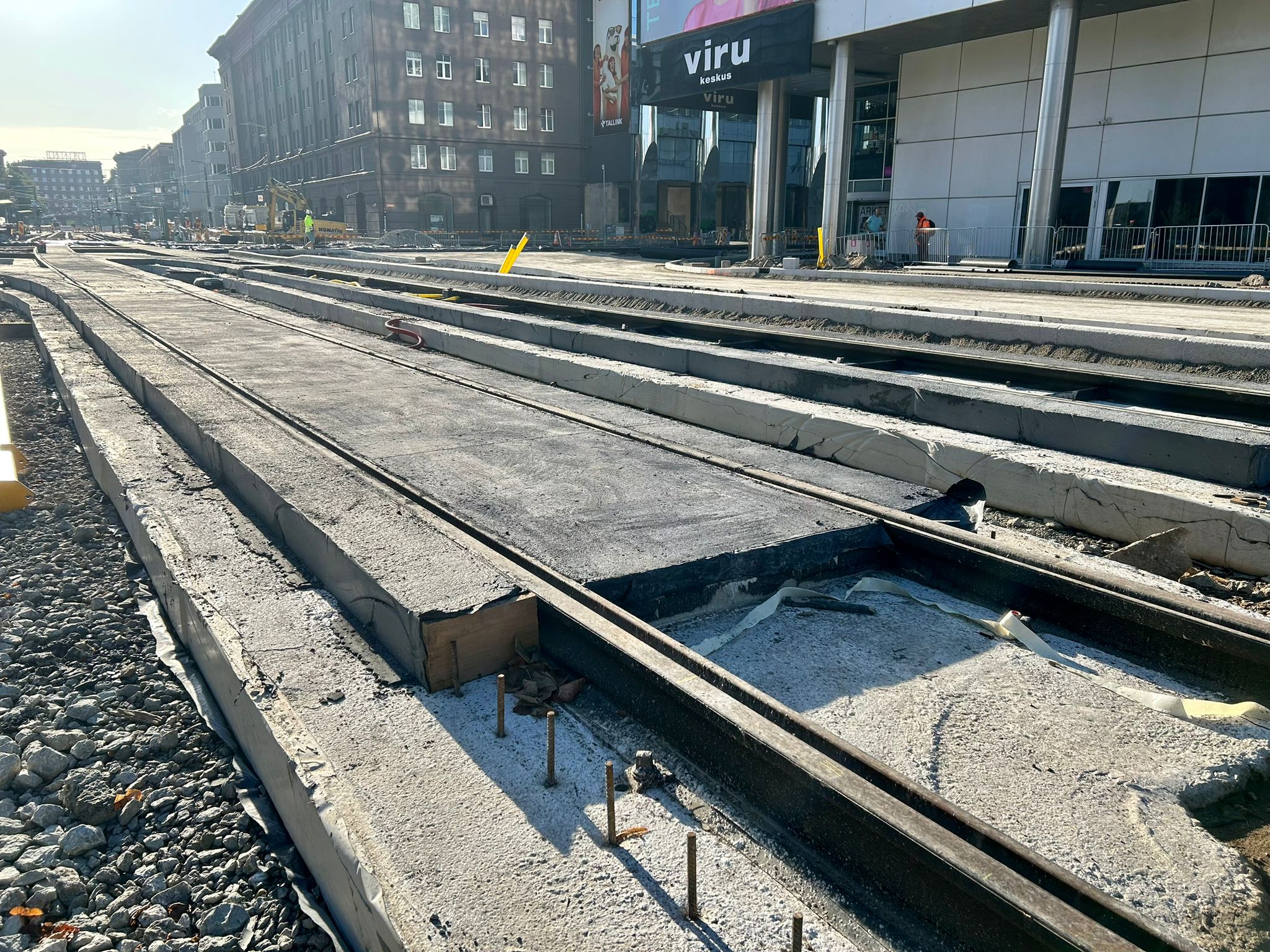road construction of the new tramline
